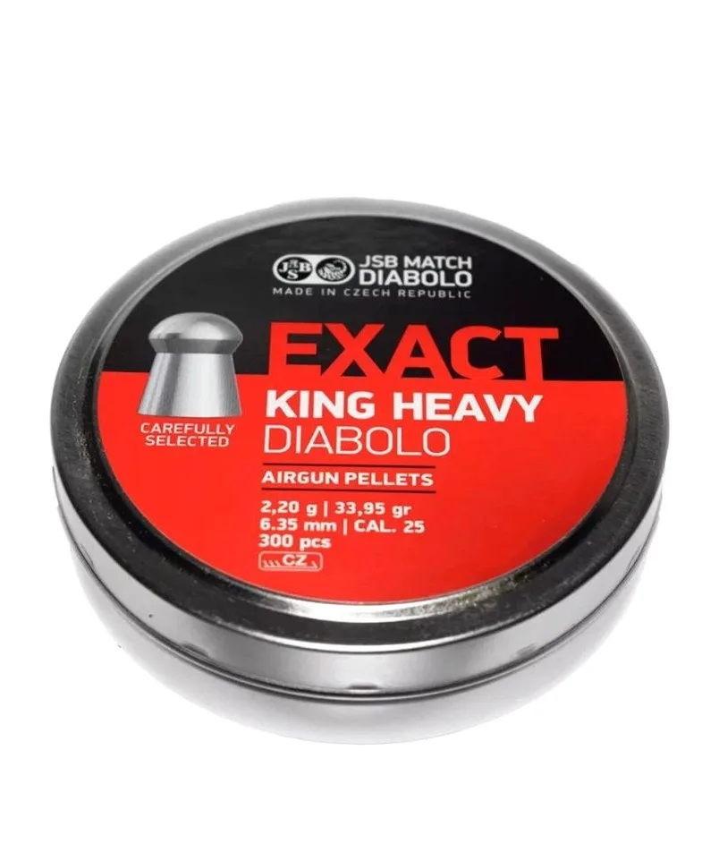 Фото Пули JSB Exact King Heavy Diabolo 6.35 мм 2.2 г (300 шт.) в интернет-магазине Nickhunter