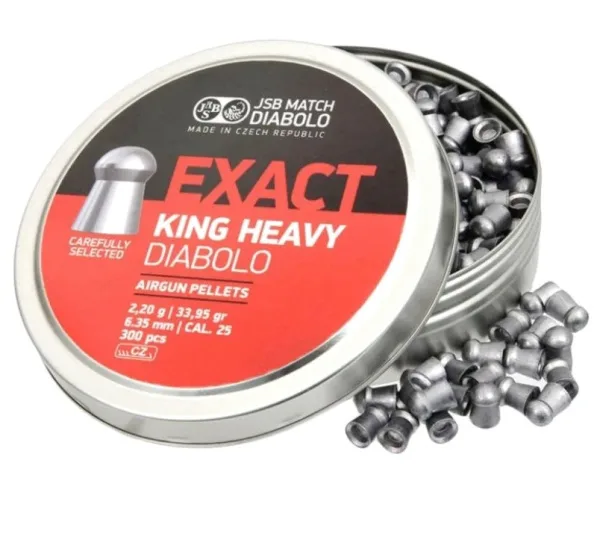 Фото Пули JSB Exact King Heavy Diabolo 6.35 мм 2.2 г (300 шт.) в интернет-магазине Nickhunter