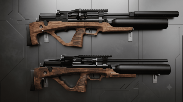 Фото PCP Егерь с передним взводом Jager SP BullPup Колба (6.35 мм, дерево, 590 мм) в интернет-магазине Nickhunter